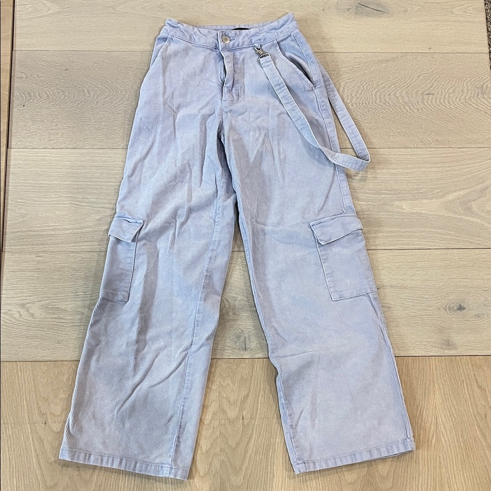 Light Blue Forever 21 corduroy cargo pants